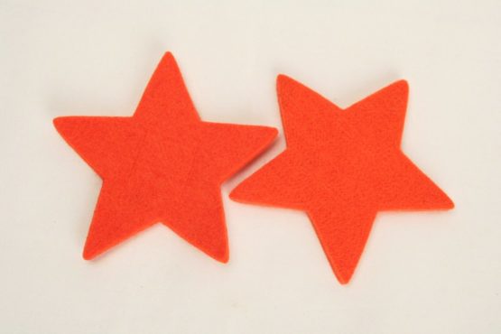 Filzstern in orange, ca. 80 mm - weihnachten, filzaccessoires